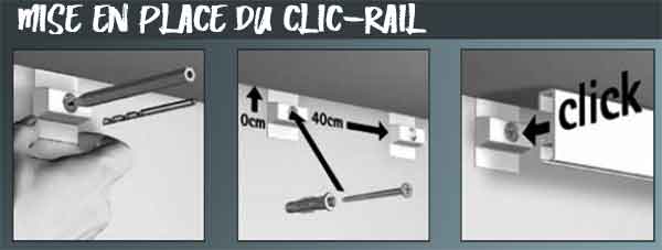 Montage cimaise click rail