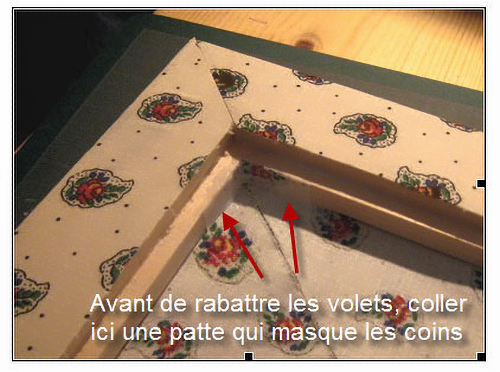 placer bandes tissu dans coin