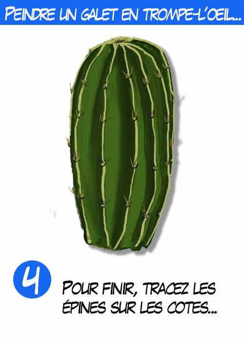 Tutoriel peindre un galet cactus
