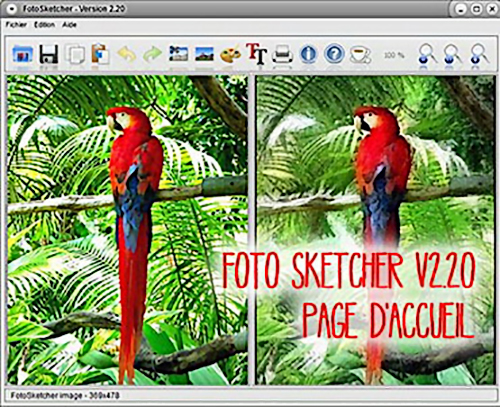 Foto sketcher page démarrage