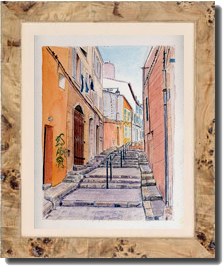 Christiane RAU Aqurelle Cadre Lable art