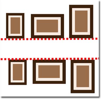 alignement horizontal de cadres