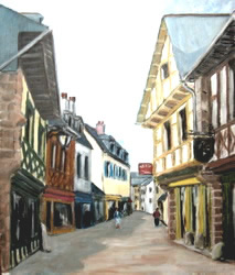 Tableau peinture Rue du Fil Pontivy