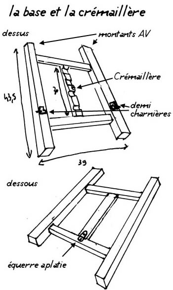 Chevalet de table récup : la base