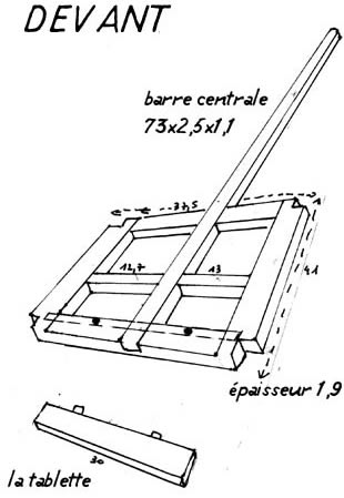 Chevalet de table cadre avant