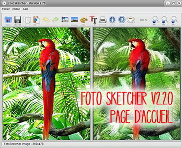 Foto sketcher page démarrage